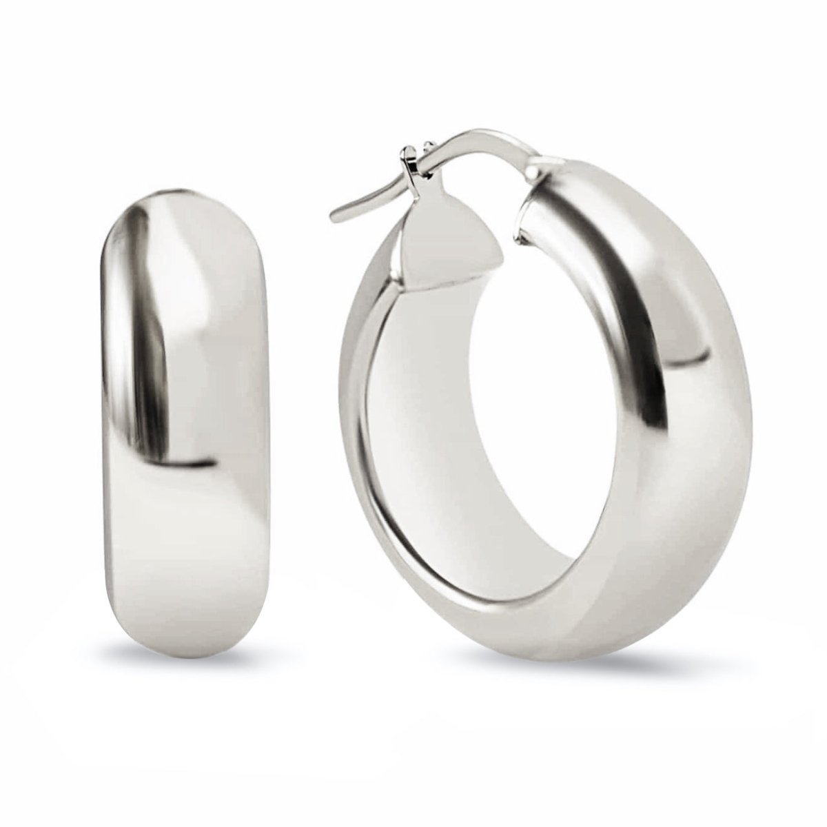 Hoop Earrings,Thick Silver Hoops, Chunky Hoops