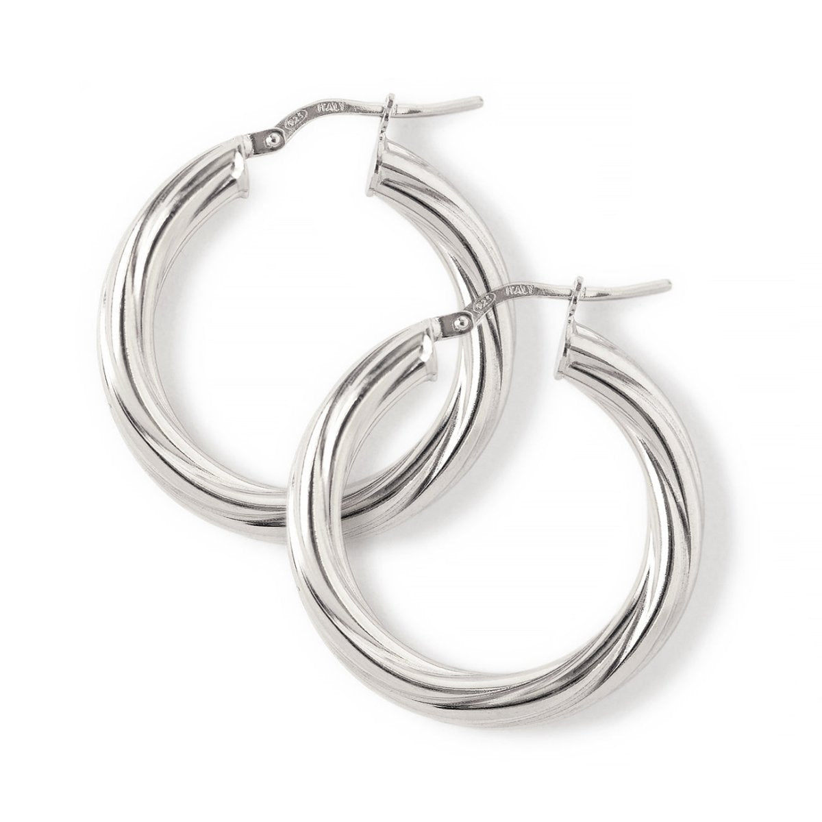 Hoop Earrings,Thick Silver Hoops, Thick Twisted Hoops