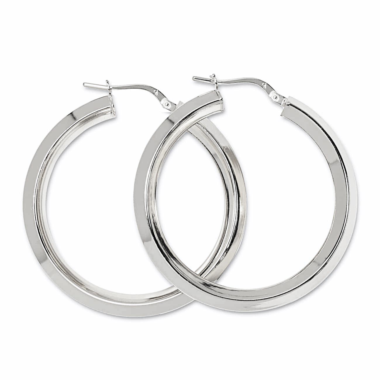 Beveled Large Hoops
