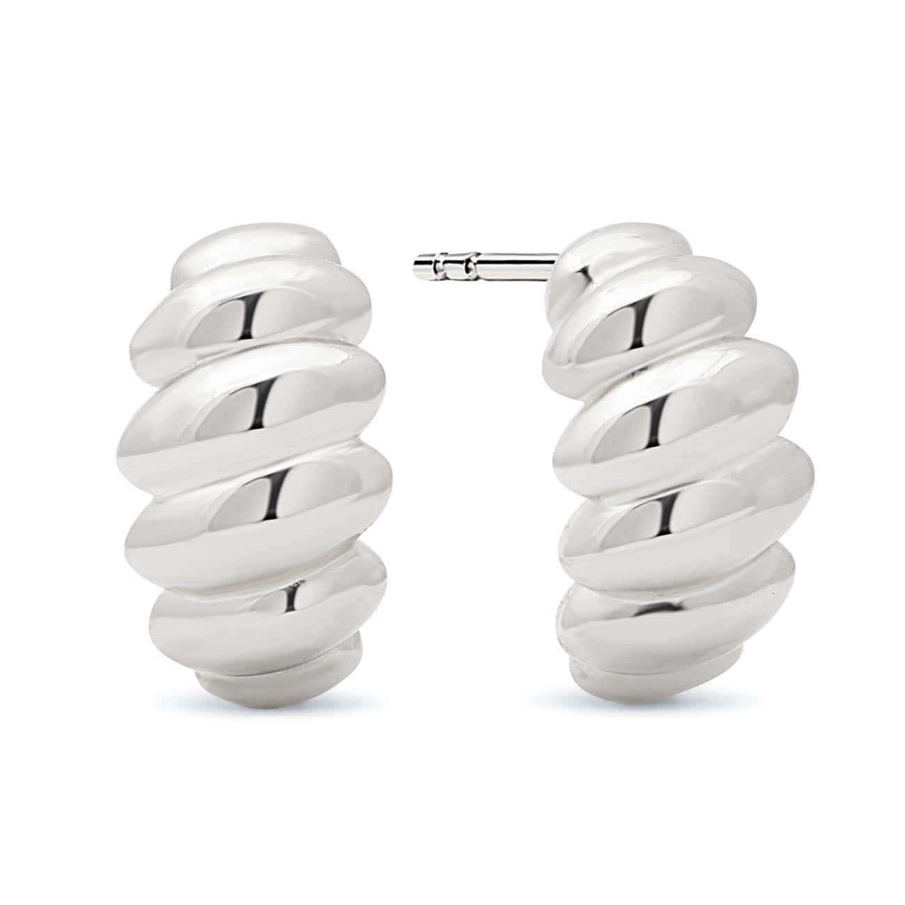 Croissant Dome Stud Earrings