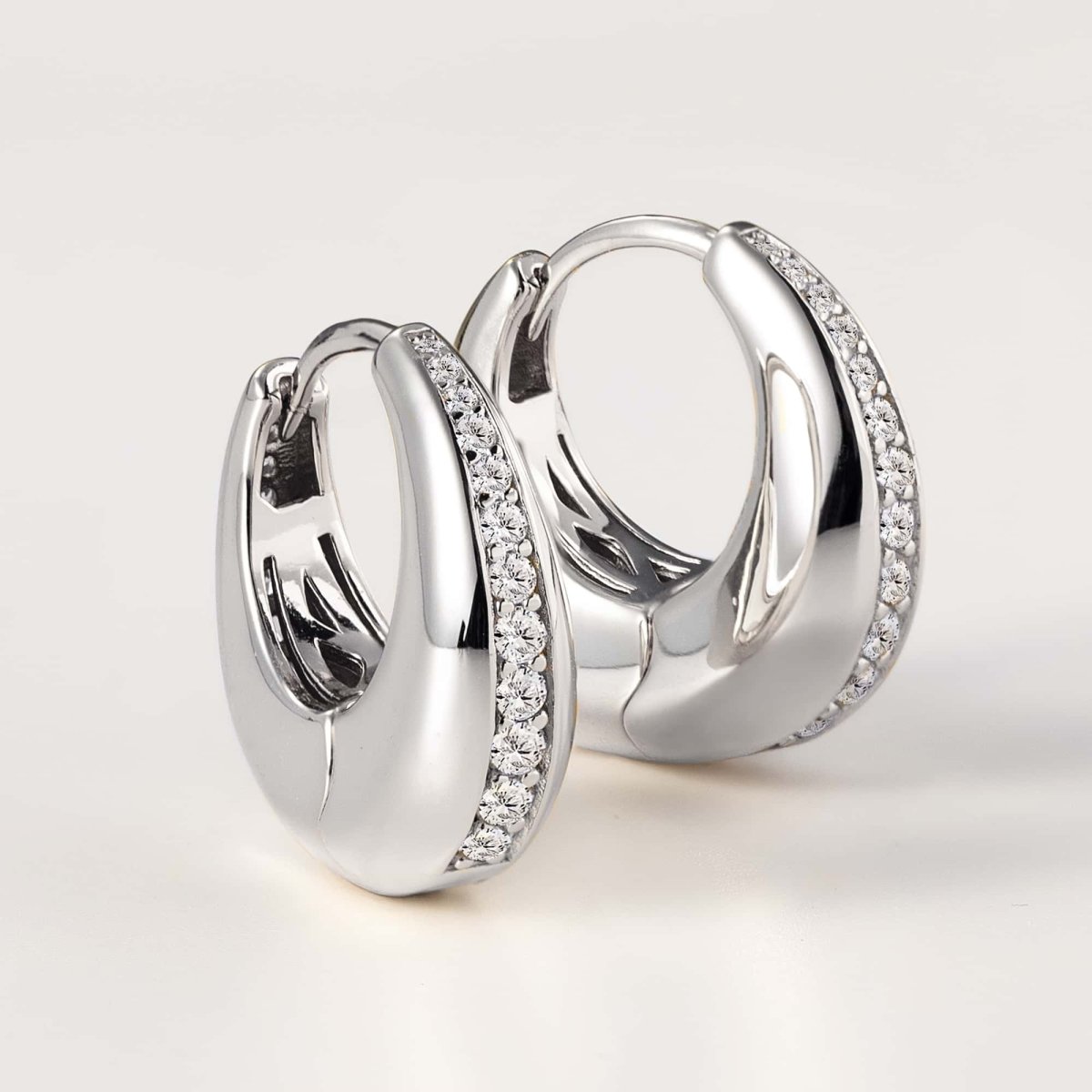 Bold Pavé Inlay Hoops