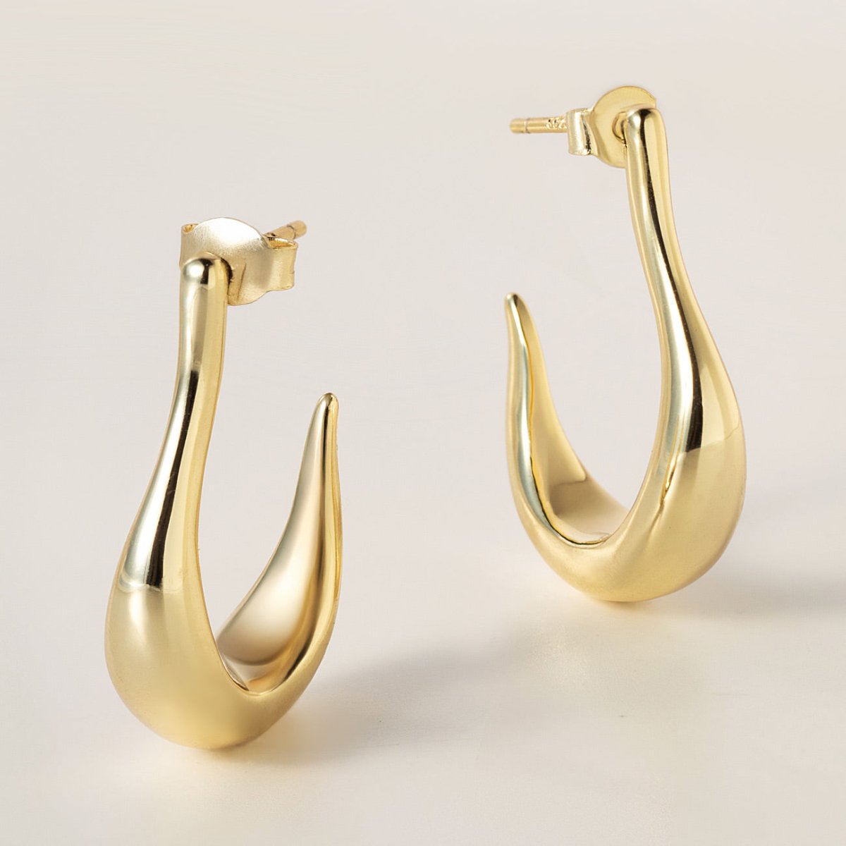 Statement J Hoop Earrings