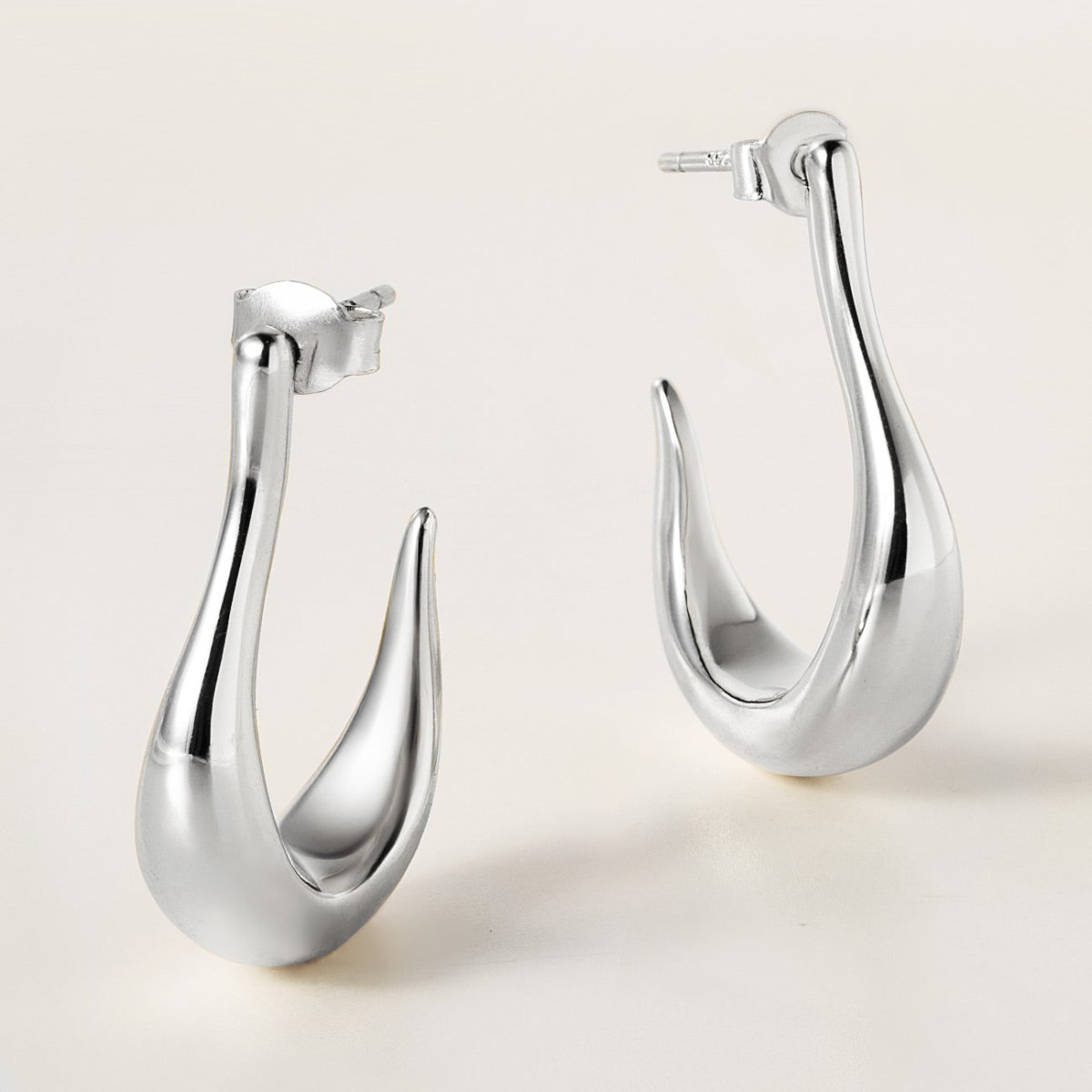 Statement J Hoop Earrings
