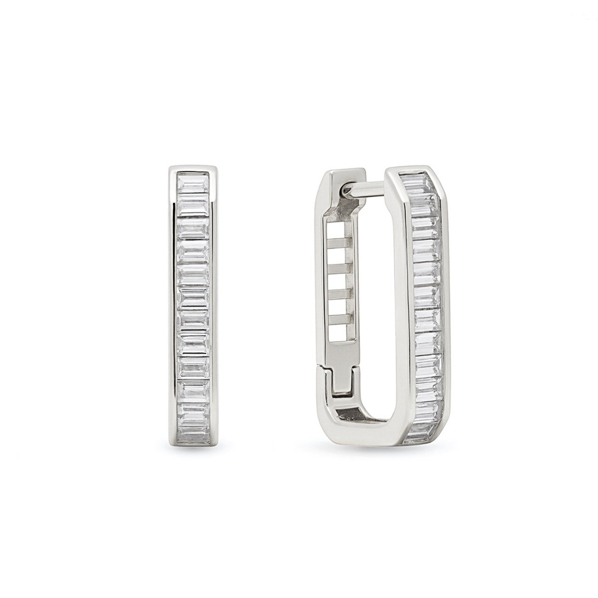 Channel Set Baguette Oval Hoops