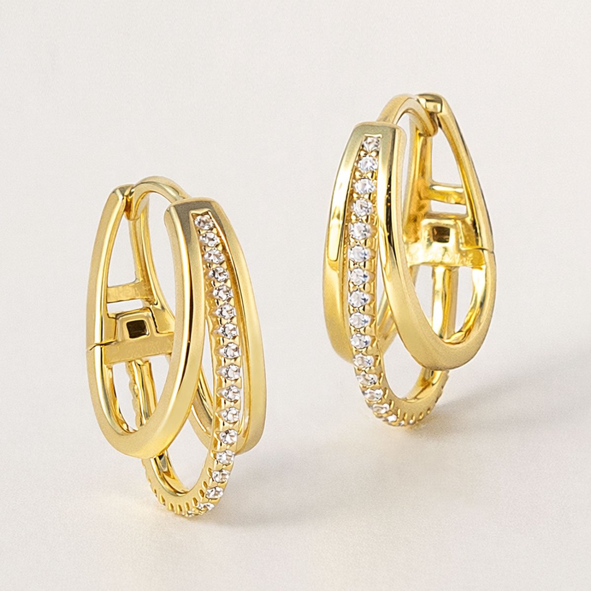 Pavé Triple Mini Hoop