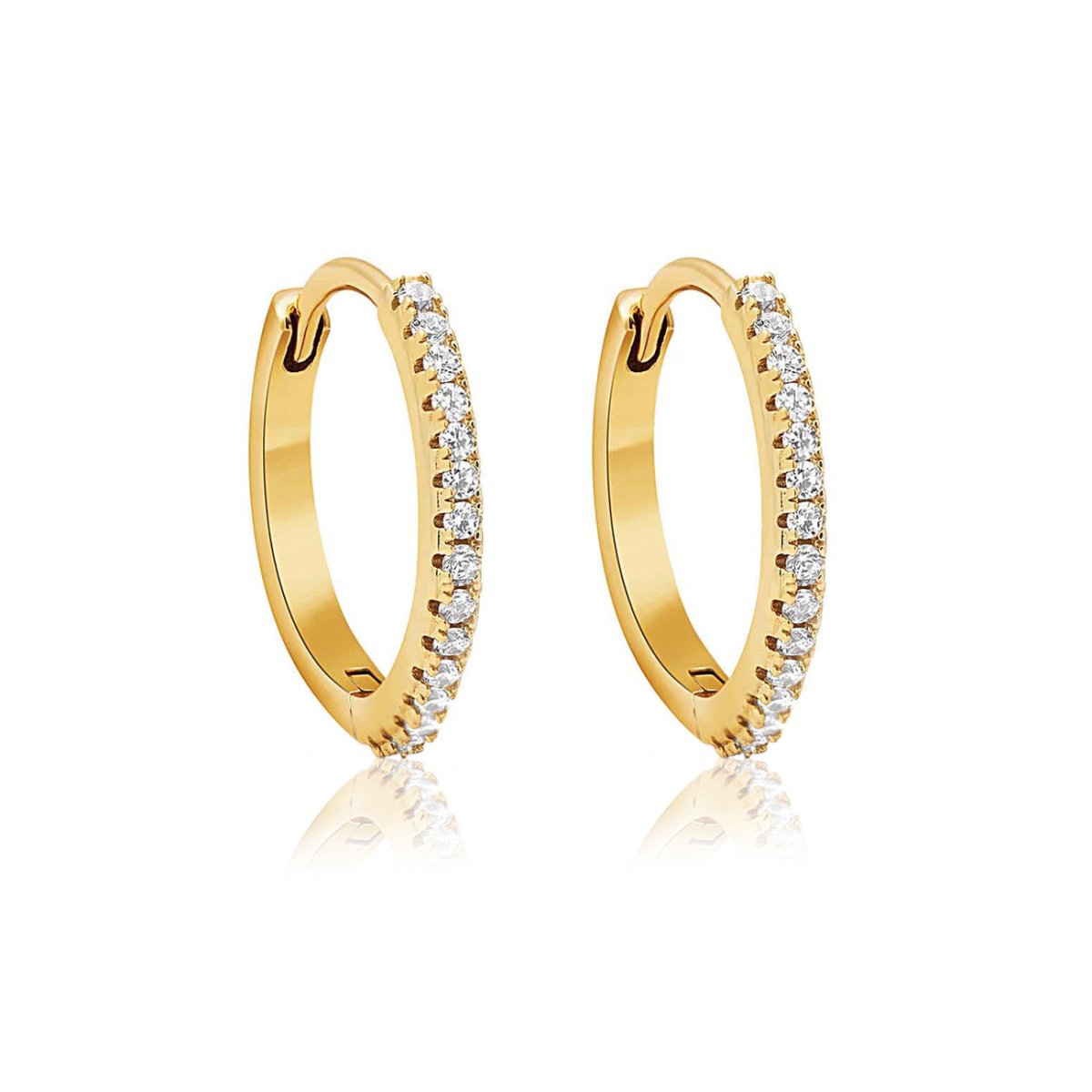 Small Diamond Hoop Earrings