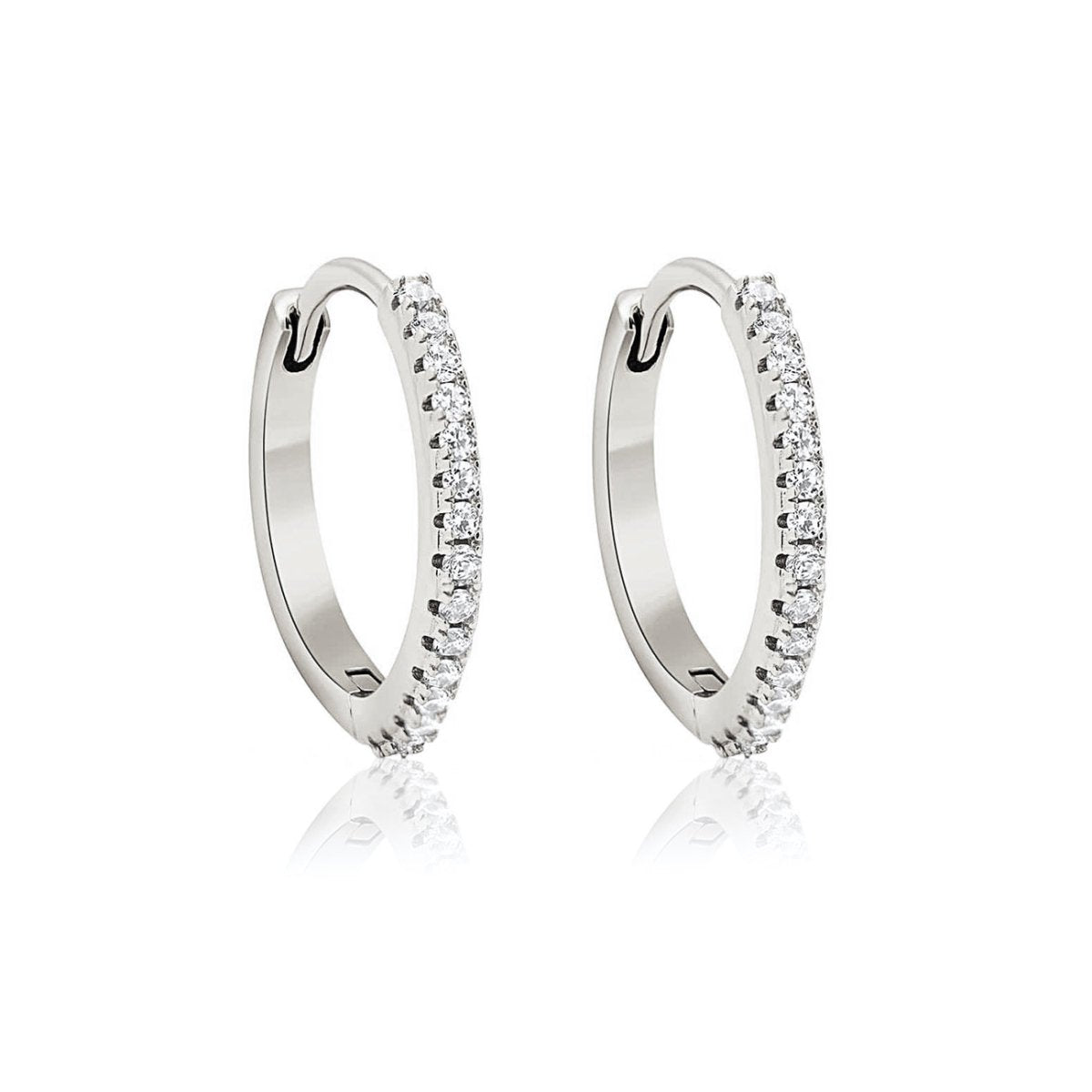 Small Diamond Hoop Earrings