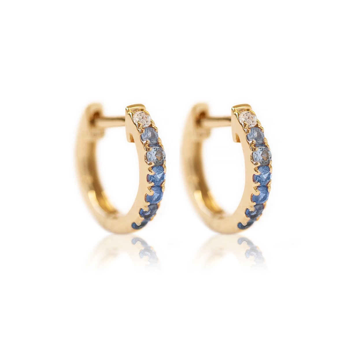 Ombre Gemstone Huggies Blue Sapphire