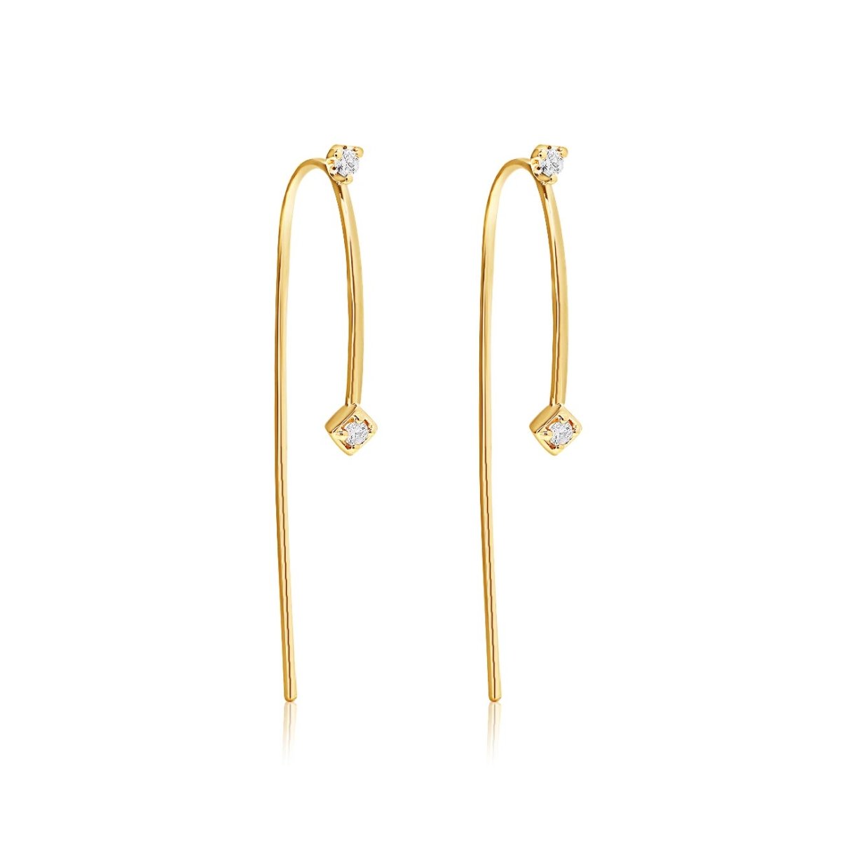 Double Micro-Diamond Threader Earrings