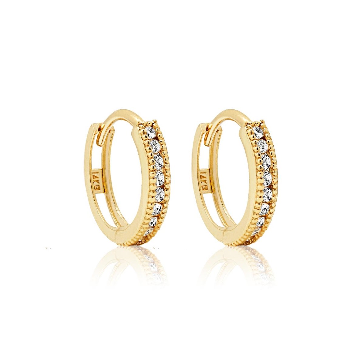 Milgrain Diamond Huggie Earrings