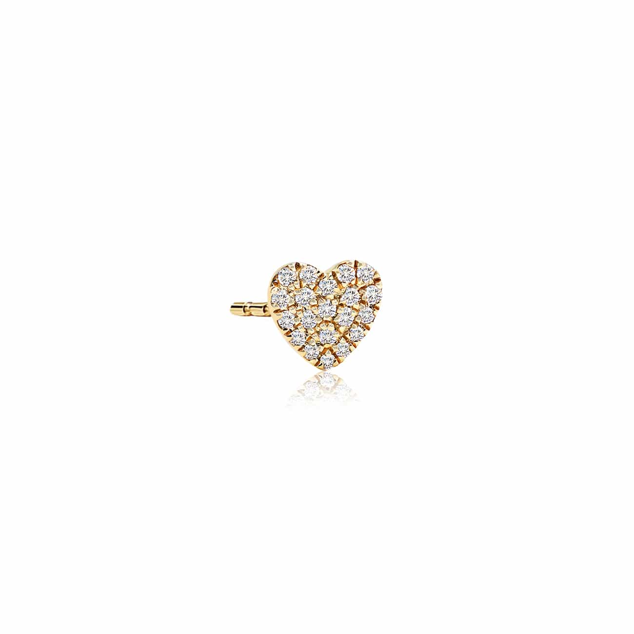 Mini Diamond Pavé Heart Stud