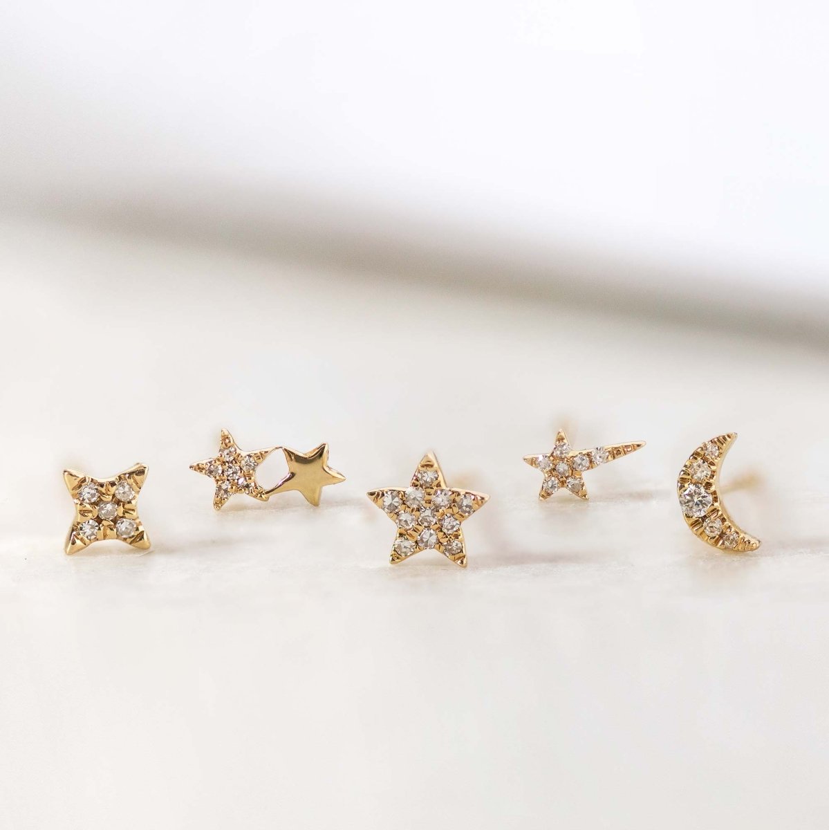 Mini Diamond Star Earrings