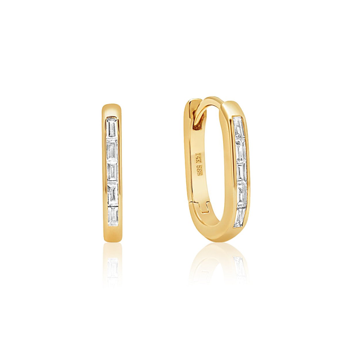 Baguette Diamond Oval Huggies