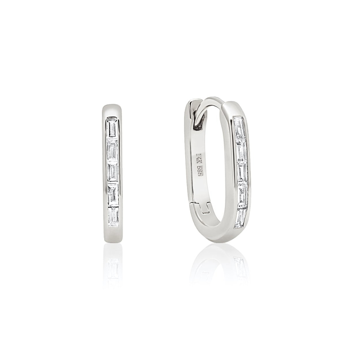 Baguette Diamond Oval Huggies
