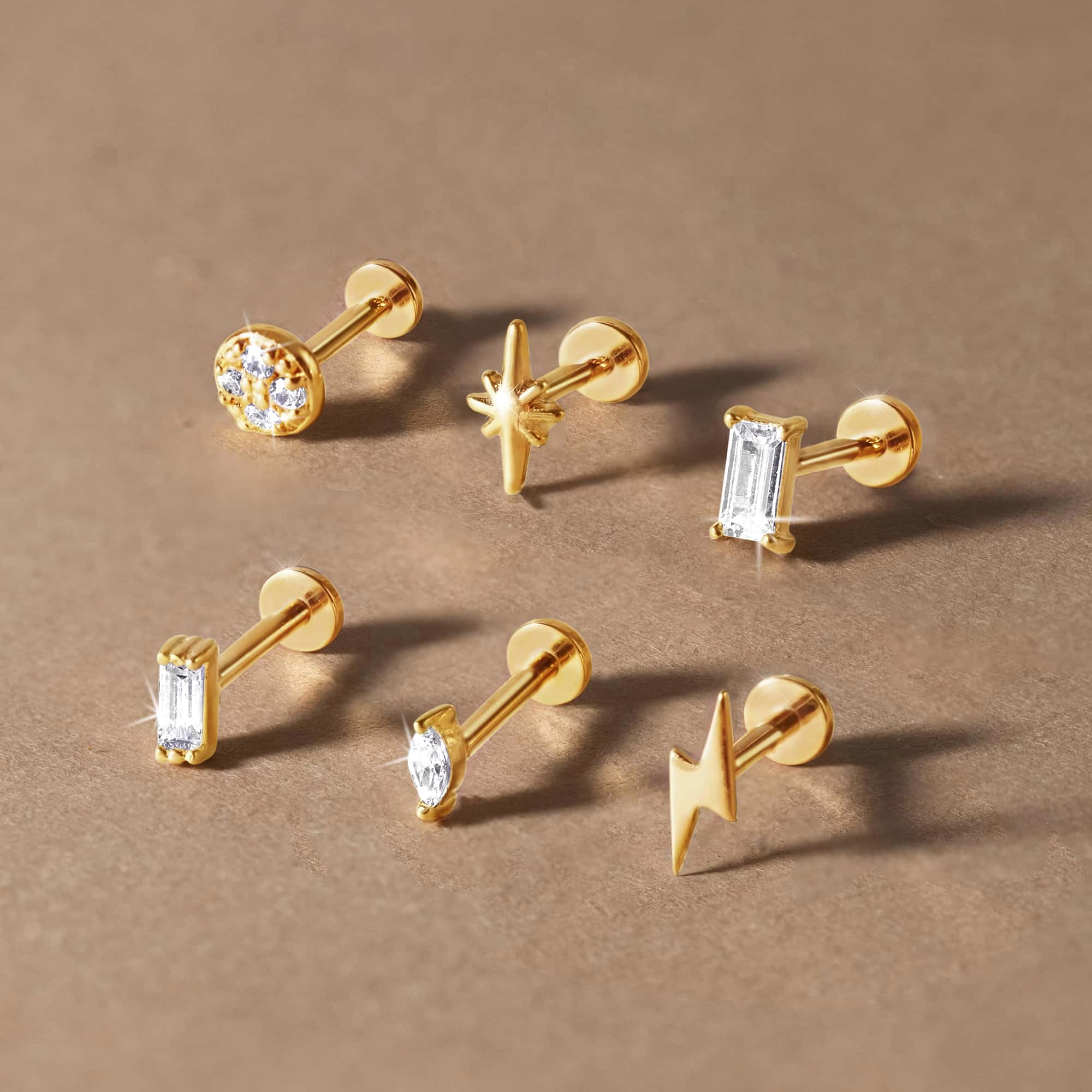 Tiny Marquise Gemstone Stud