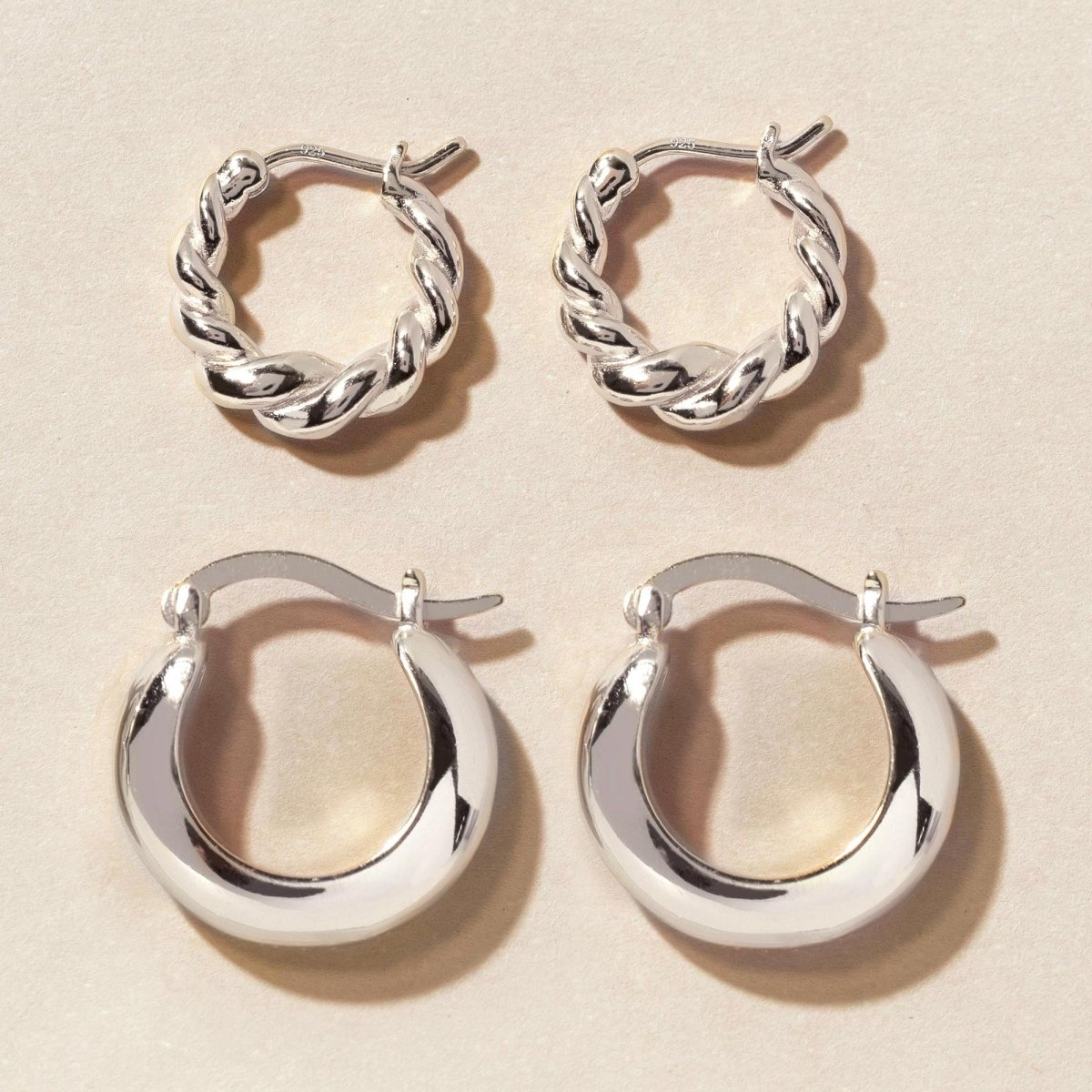 Mini Thick Twisted Hoops