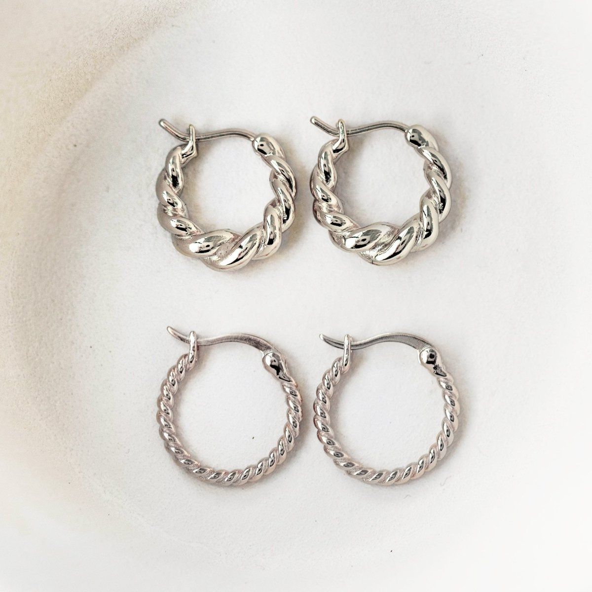Twisted Rope Hoop Earrings