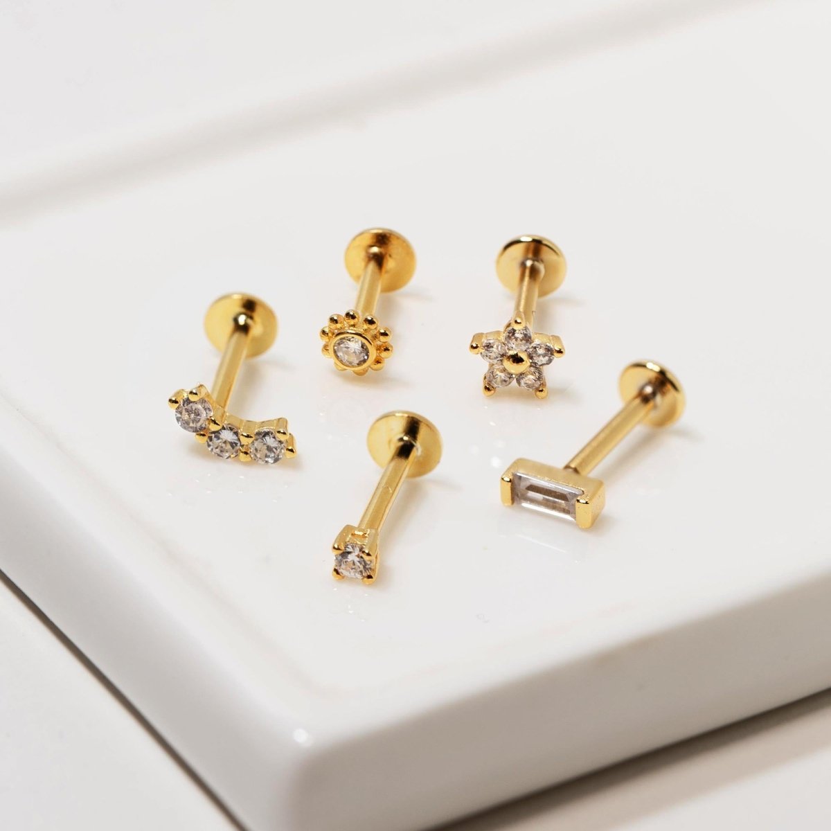 Crystal Flower Flat Back Studs