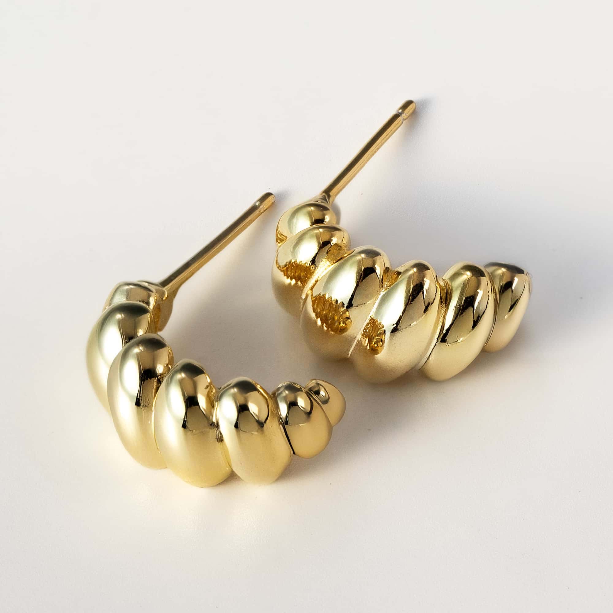 Croissant Dome Stud Earrings