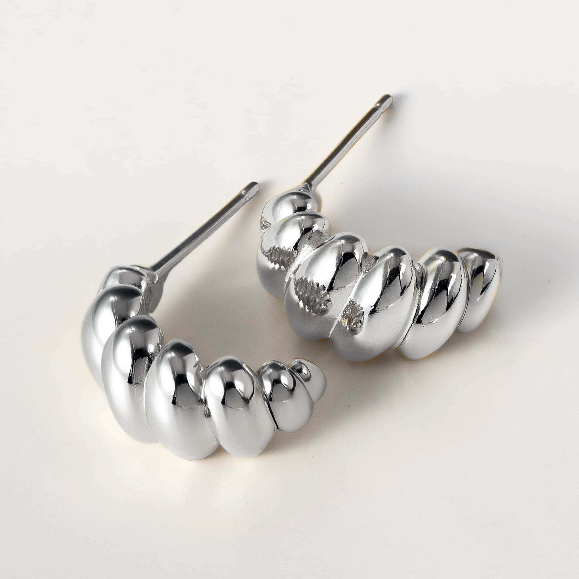 Croissant Dome Stud Earrings