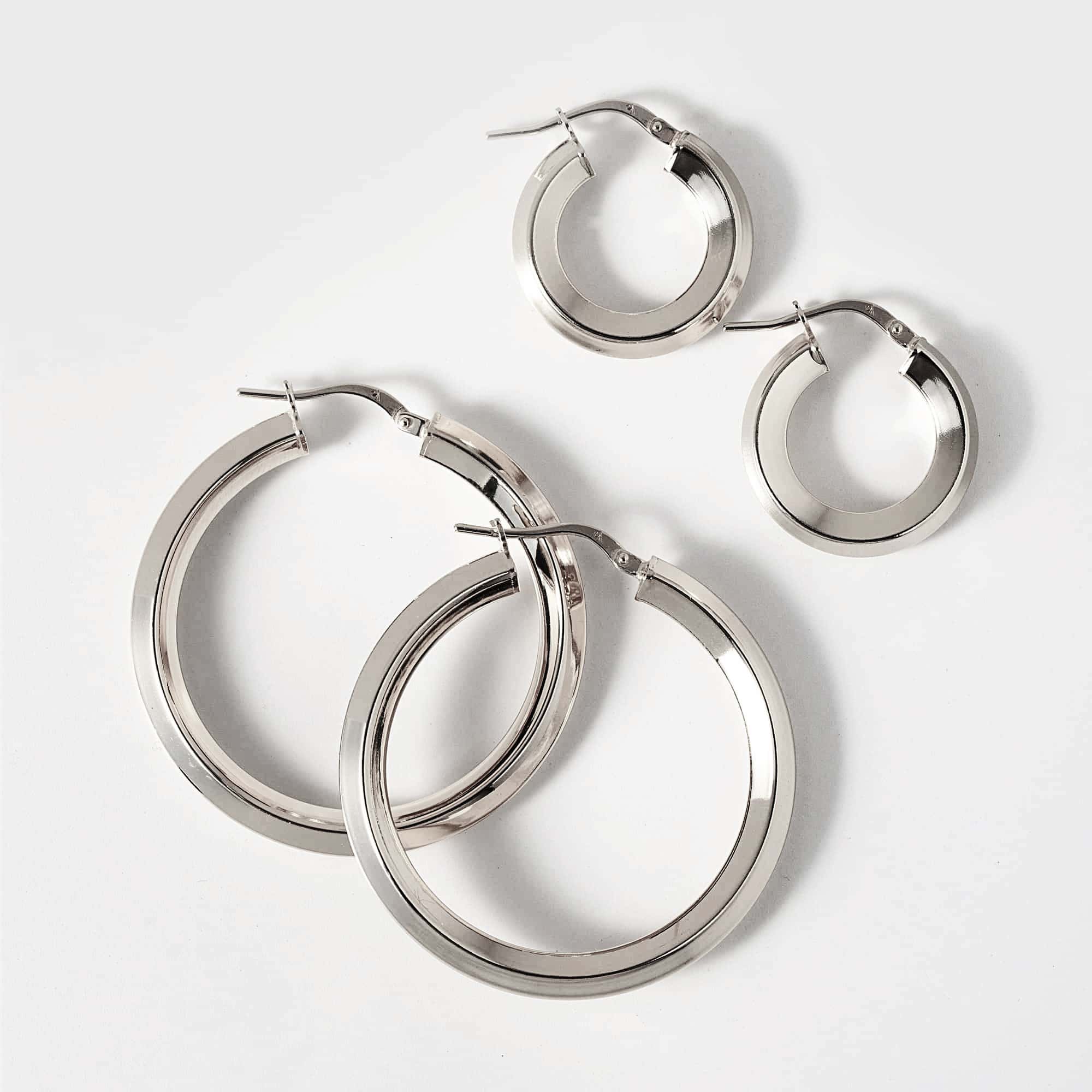 Beveled Large Hoops