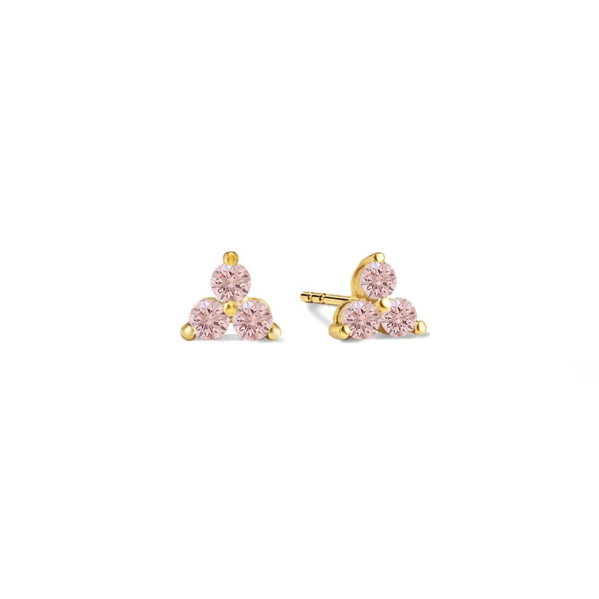 Gemstone Clover Studs Pink Sapphire