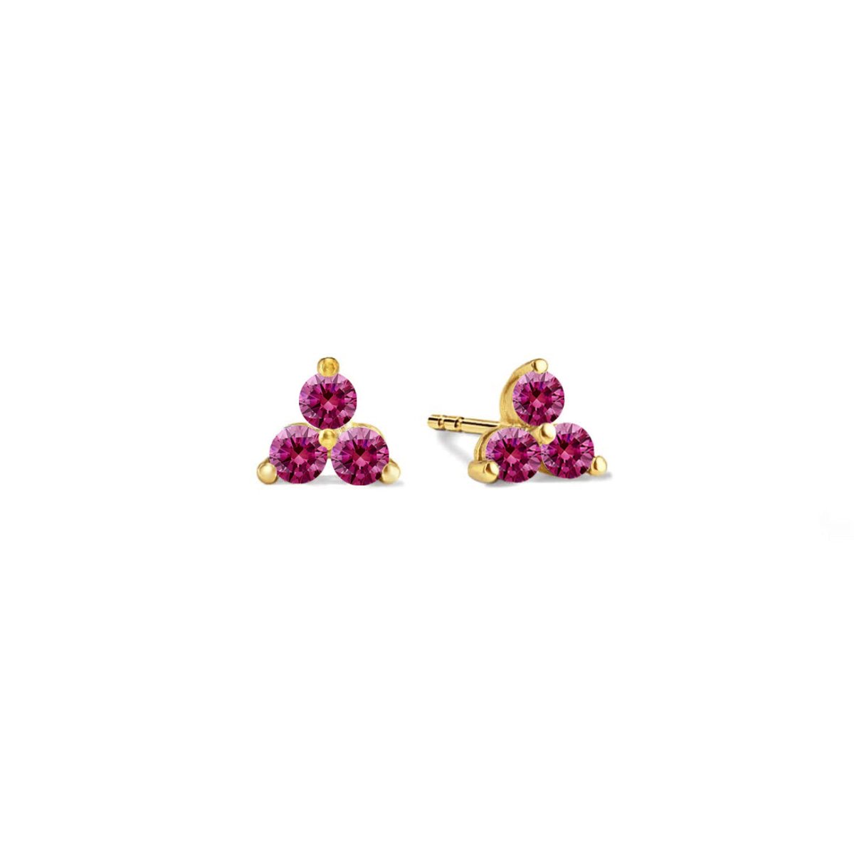 Gemstone Clover Studs Ruby