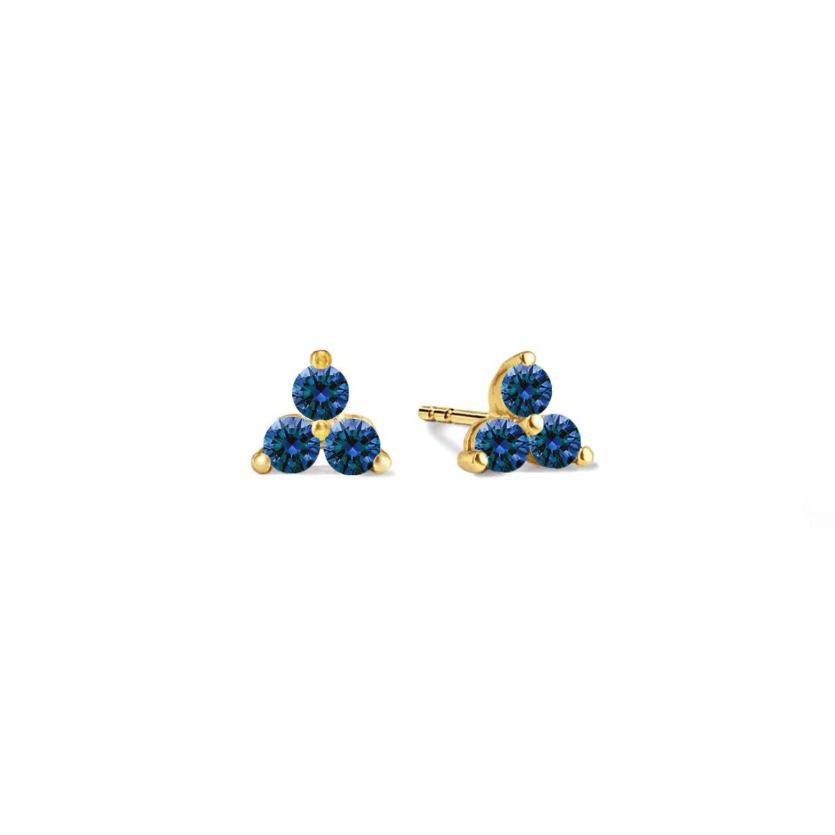 Gemstone Clover Studs Blue Sapphire