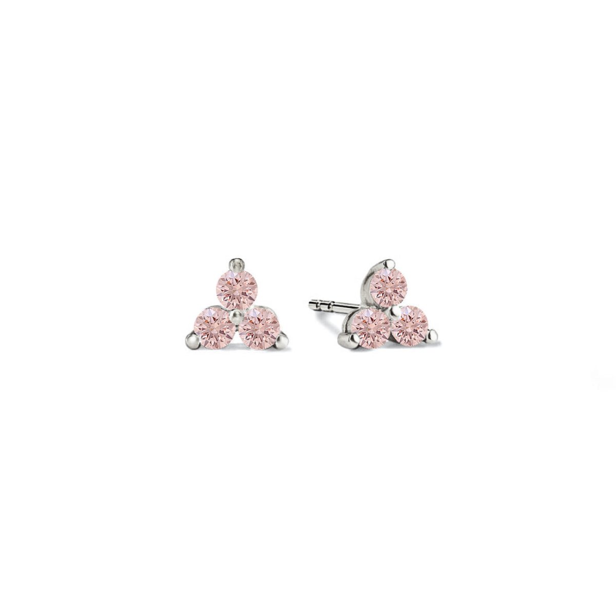Gemstone Clover Studs Pink Sapphire