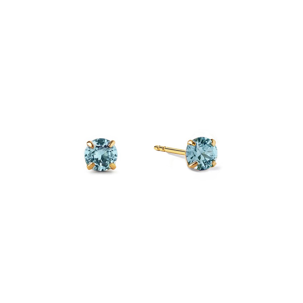 Birthstone Tiny Studs Blue Zircon