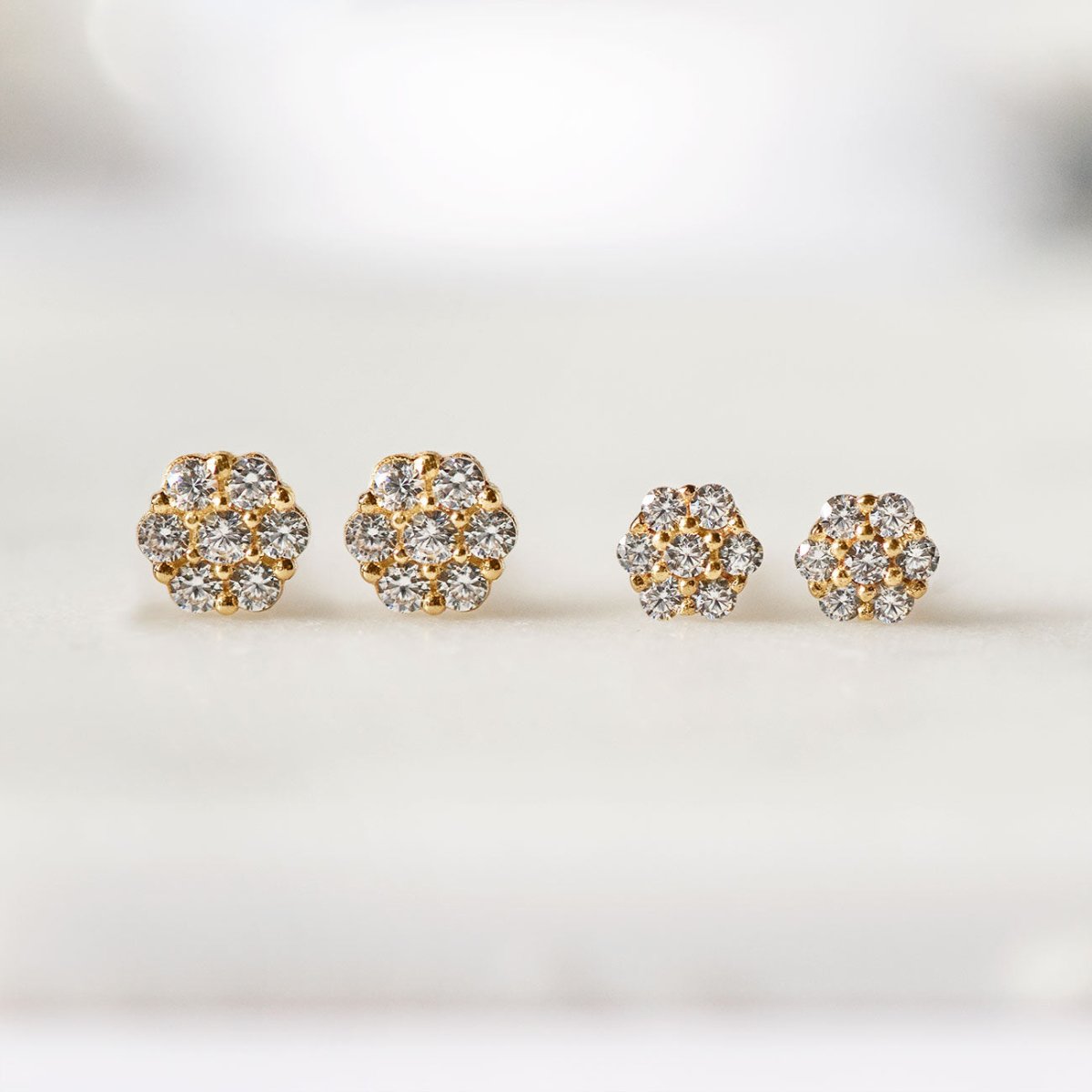 Tiny Pavé Disc Studs