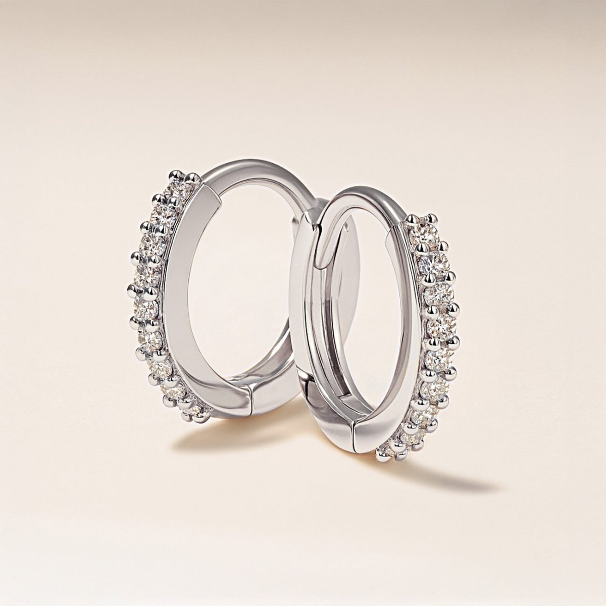 Thin Pavé Huggie Hoops