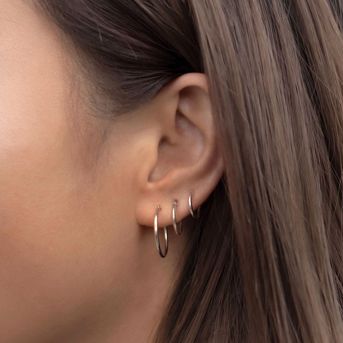 Orfetto 14K Flat Back Cartilage Earrings Set For Ultiple Piercing