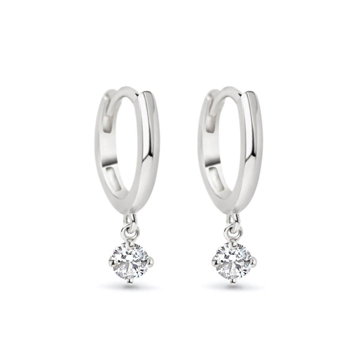 Pavé Dangle Huggie Earrings Moissanite