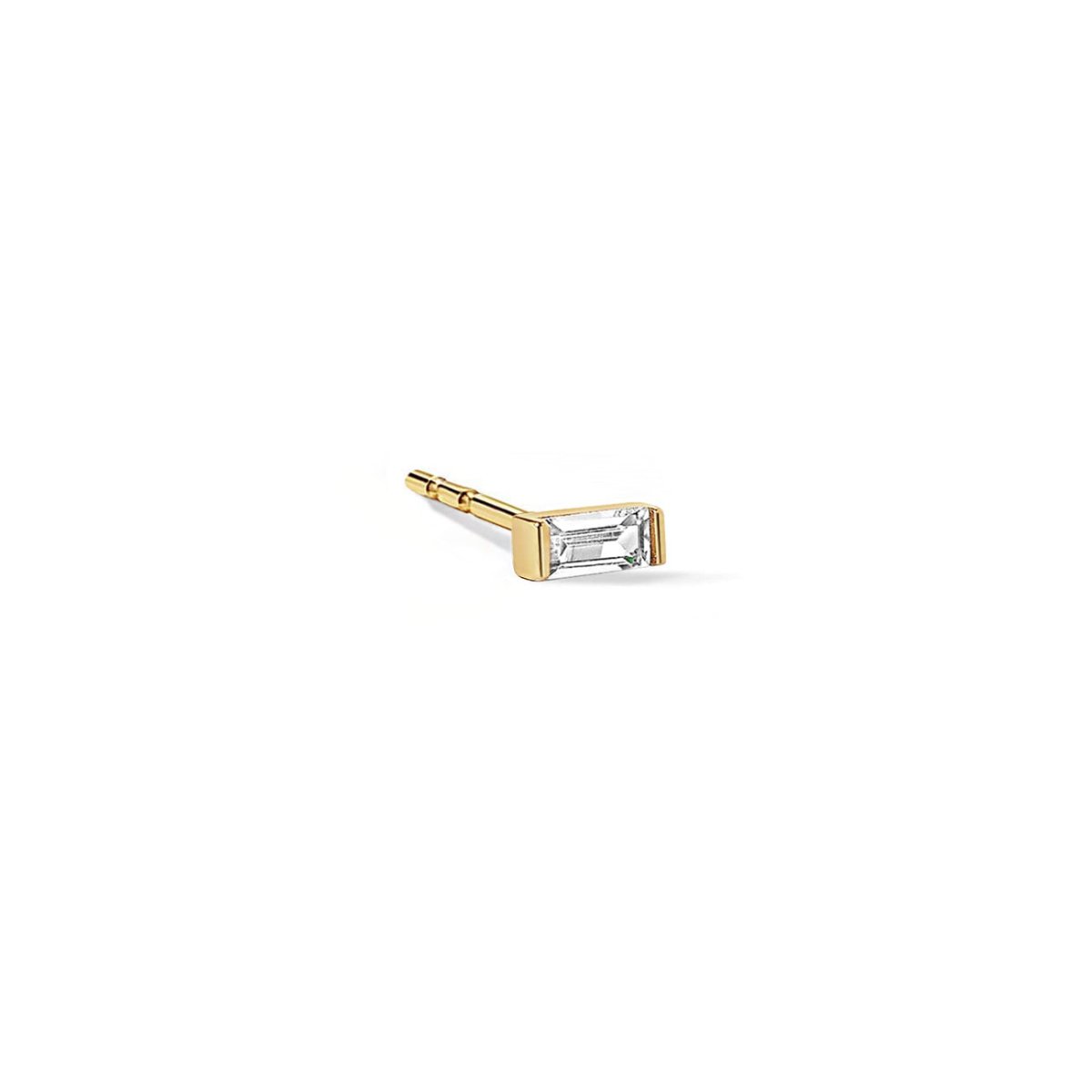 Tiny Baguette Single Stud White Zirconia
