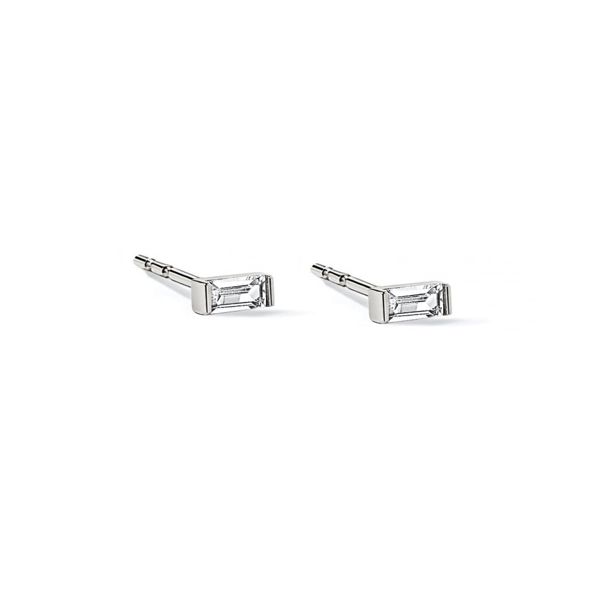 Tiny Baguette Studs White Zirconia
