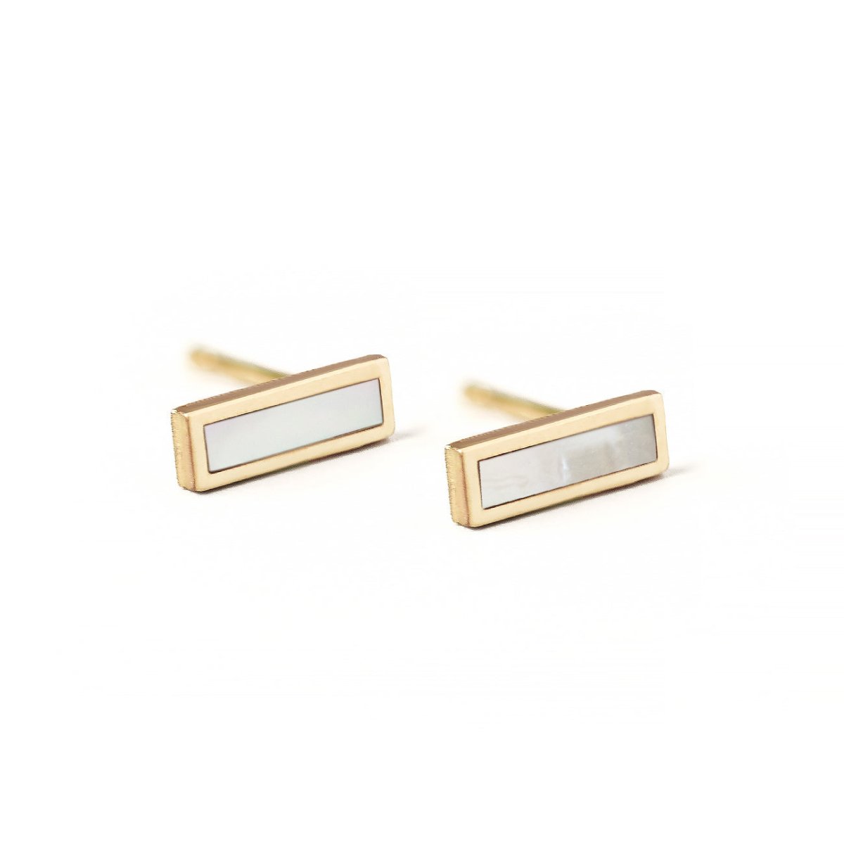 Gemstone Bar Studs Mother of Pearl