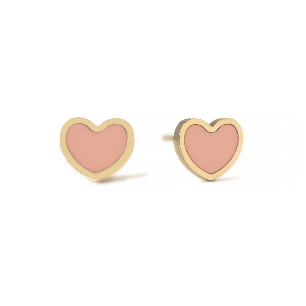 Gemstone Heart Studs Rose Quartz