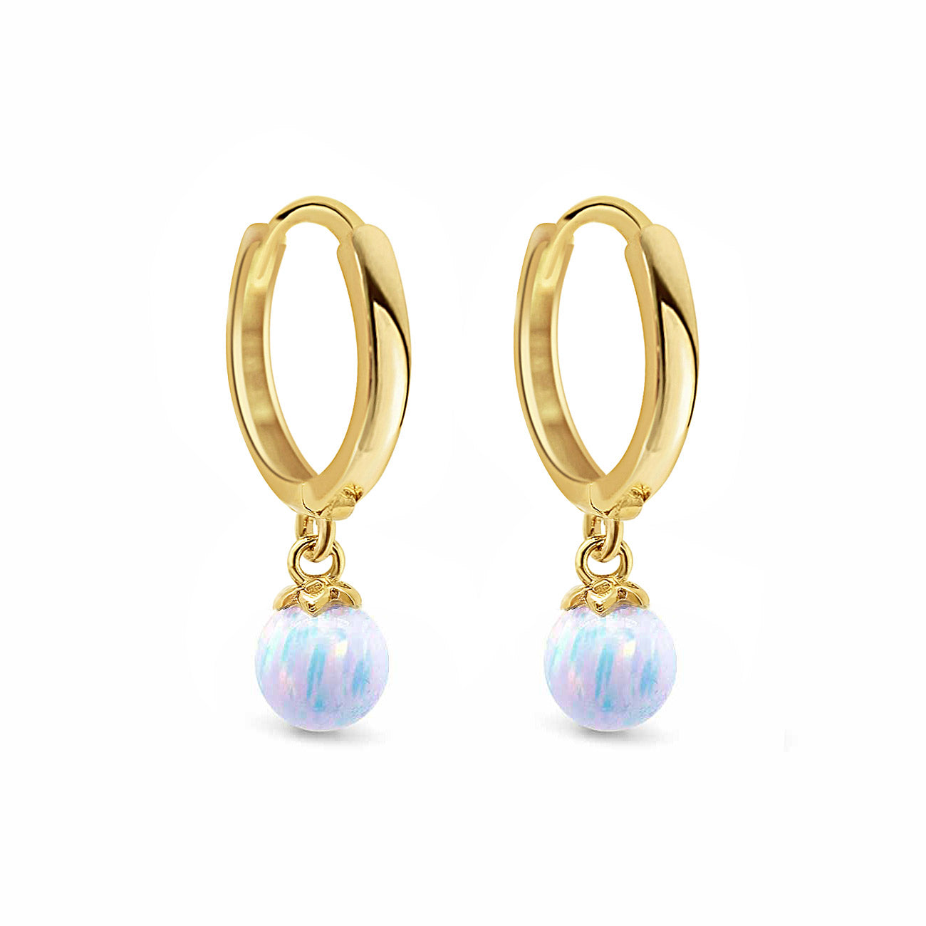 Tiny Opal Huggies Blue Opal