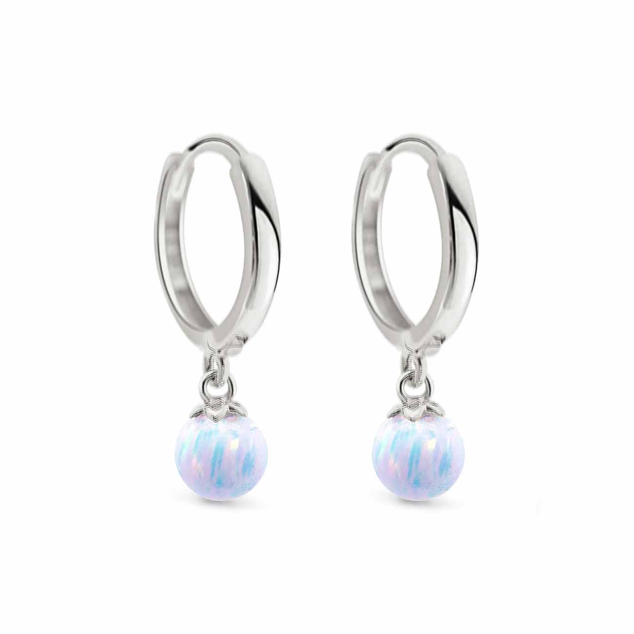 Tiny Opal Huggies Blue Opal