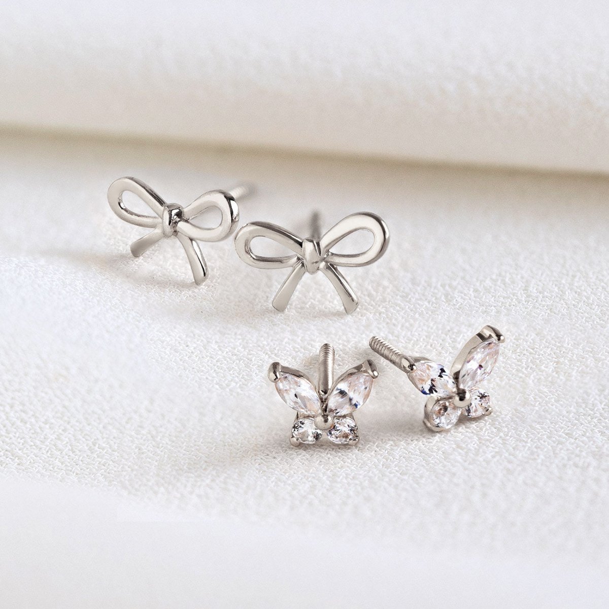 Tiny Crystal Butterfly Studs