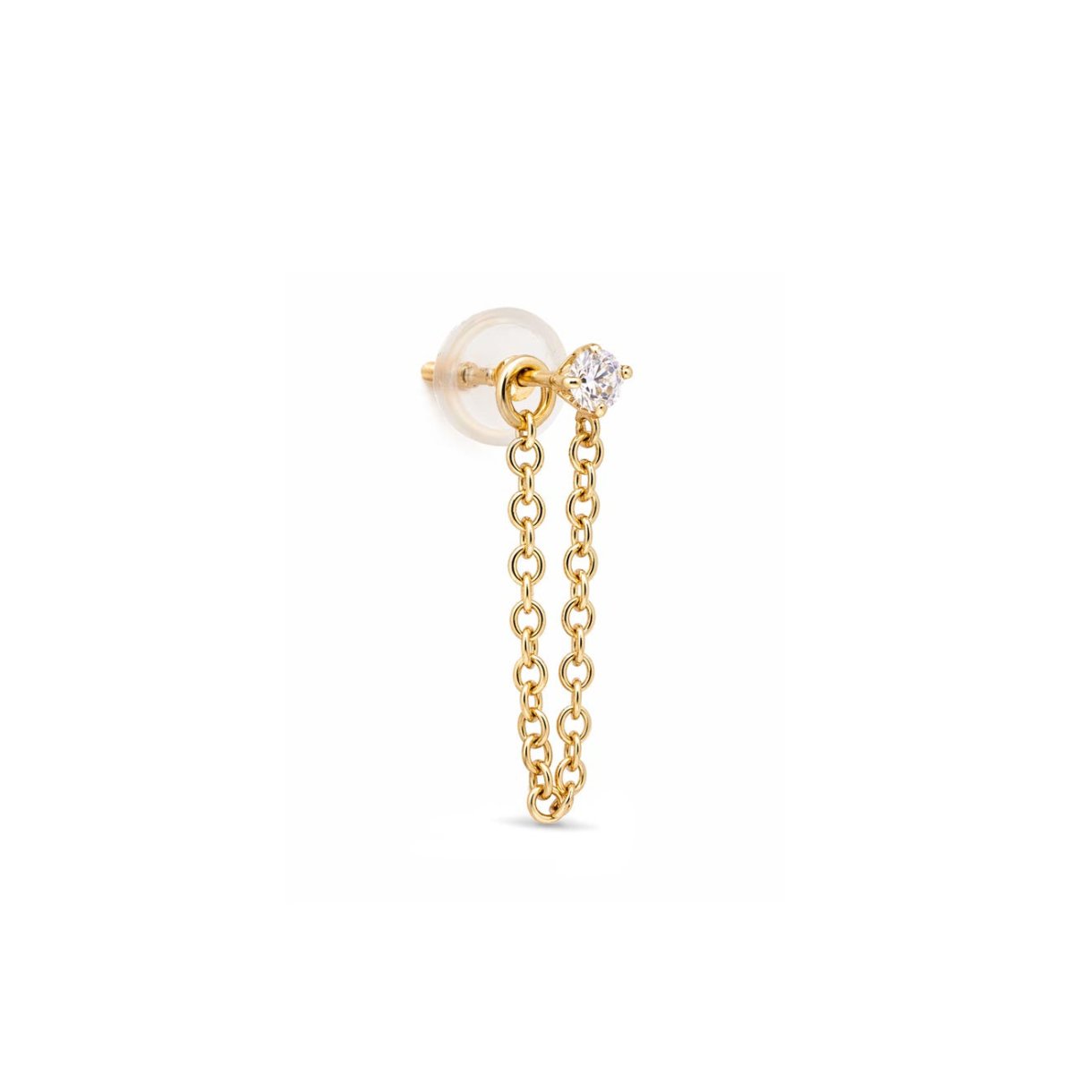 Single Chain Earring White Zirconia