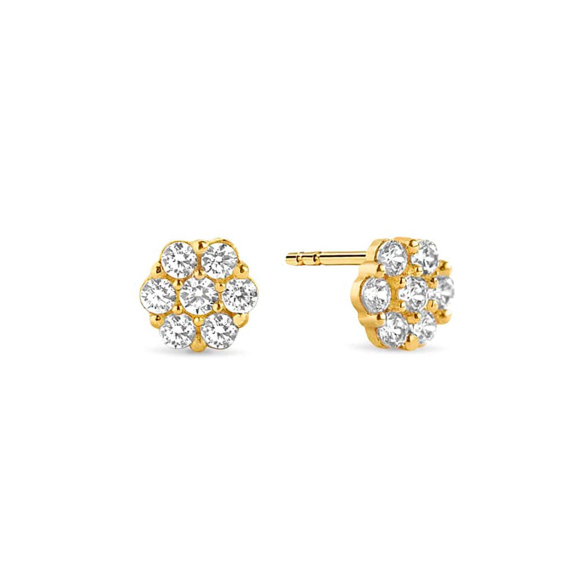 Gemstone Cluster Studs White Zirconia