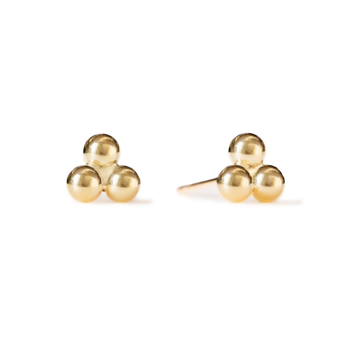 Solid 14K Yellow Gold White Pearl 6mm 2024 Bead Ball Post Stud Earrings