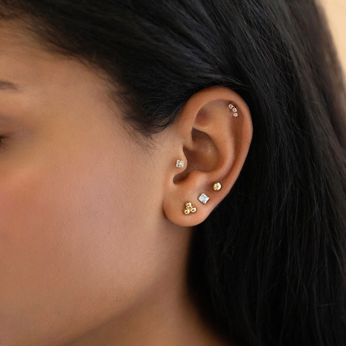 Princess Cut Single Stud