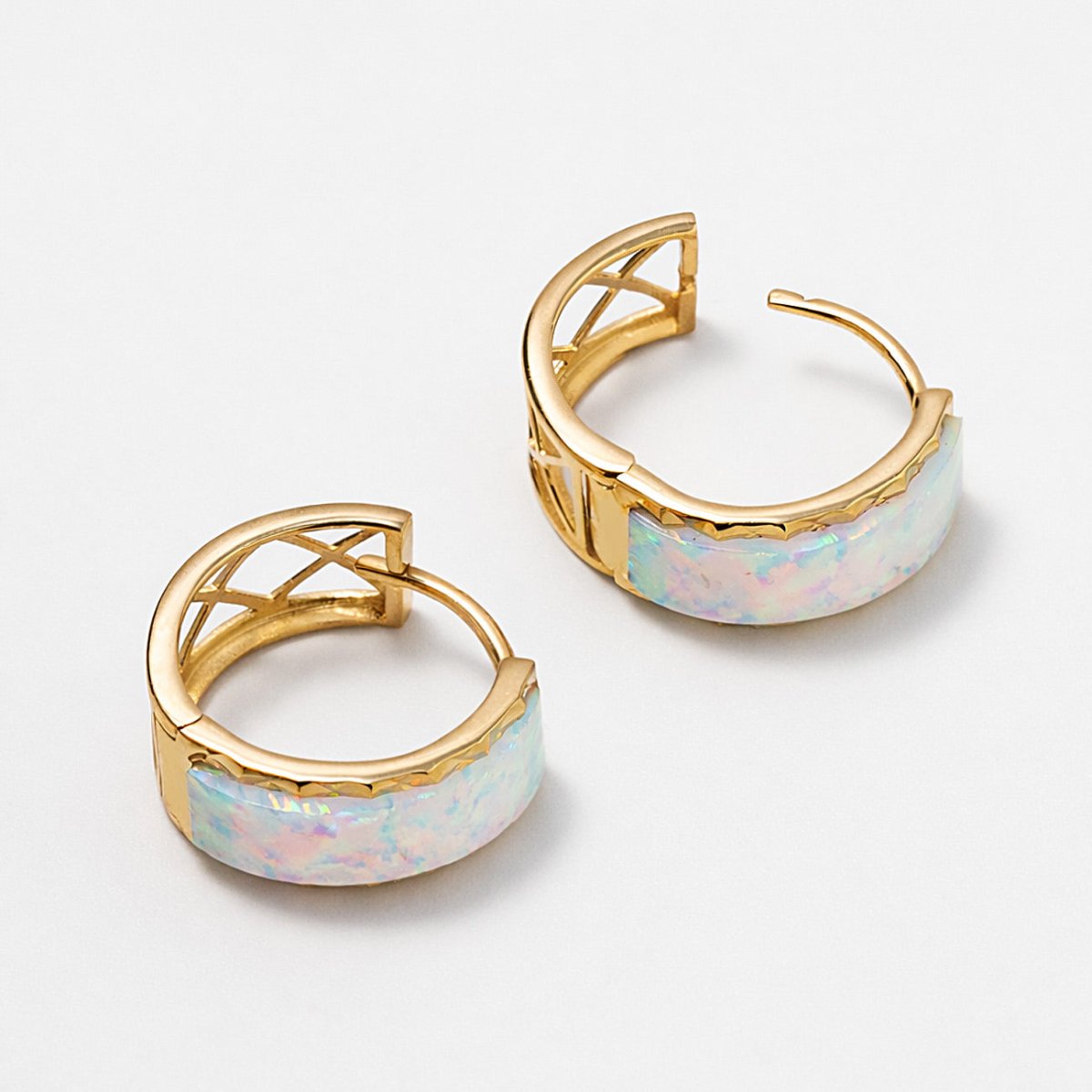 Chunky Opal Mini Hoops