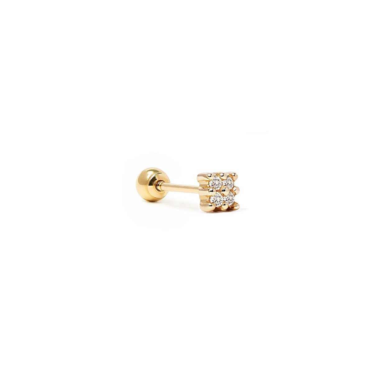 Tiny Quad Pavé Single Stud