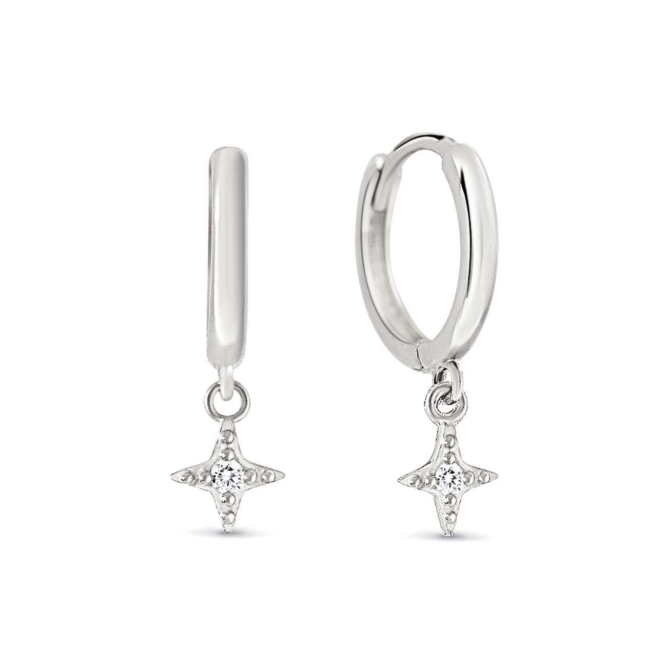 Star Flare Huggie Earrings