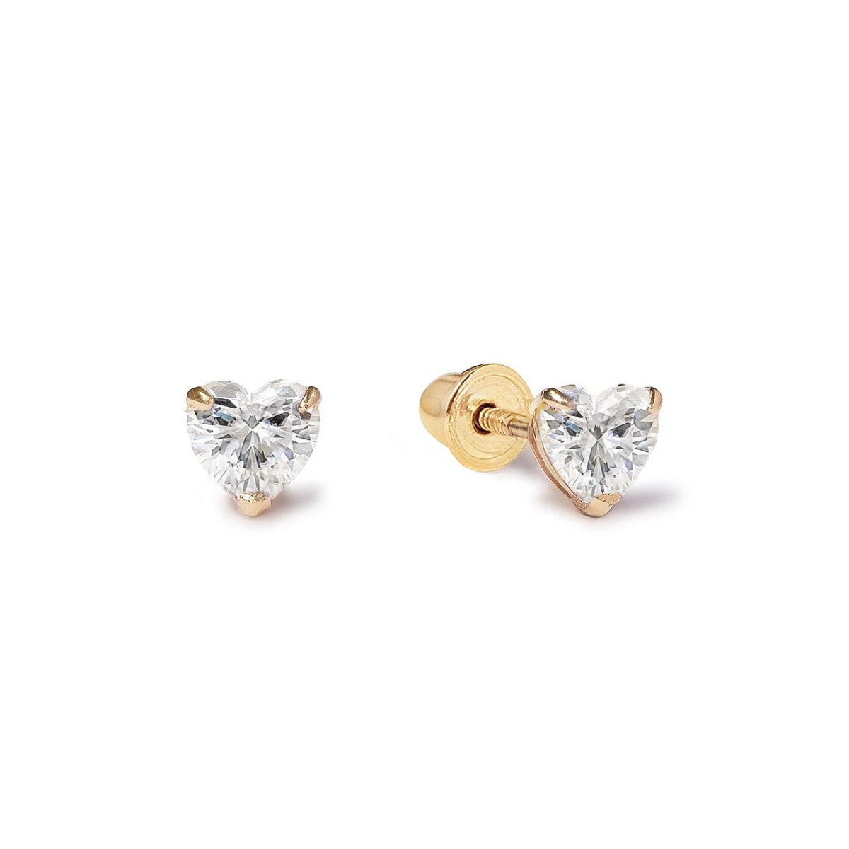 Heart Crystal Studs White Zirconia