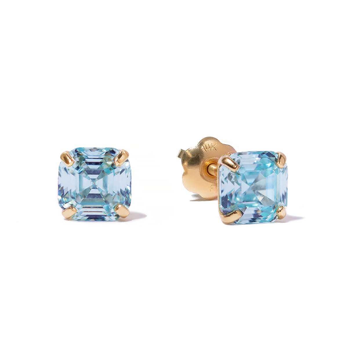 Aquamarine & Ruby 14K Gold deals Vermeil Over Sterling Silver Stud Earring